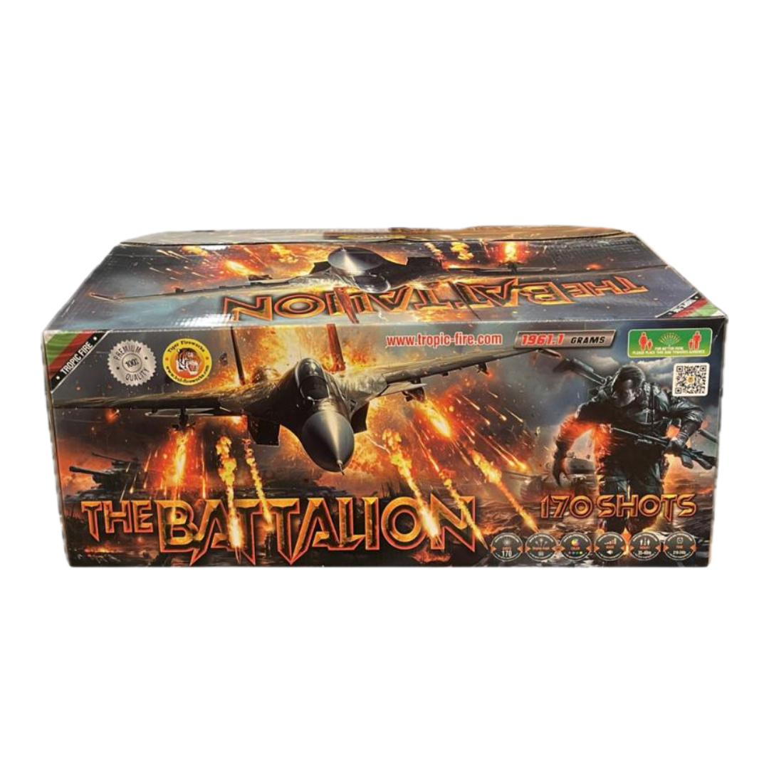 Baterie de artificii The Battalion, 170 focuri, calibru 30