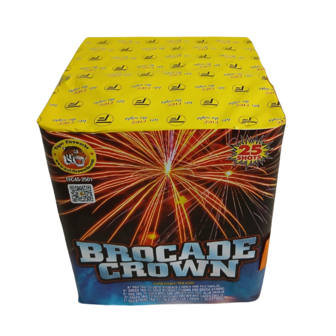 Baterie de artificii Brocade Crown, 25 focuri, calibru 45