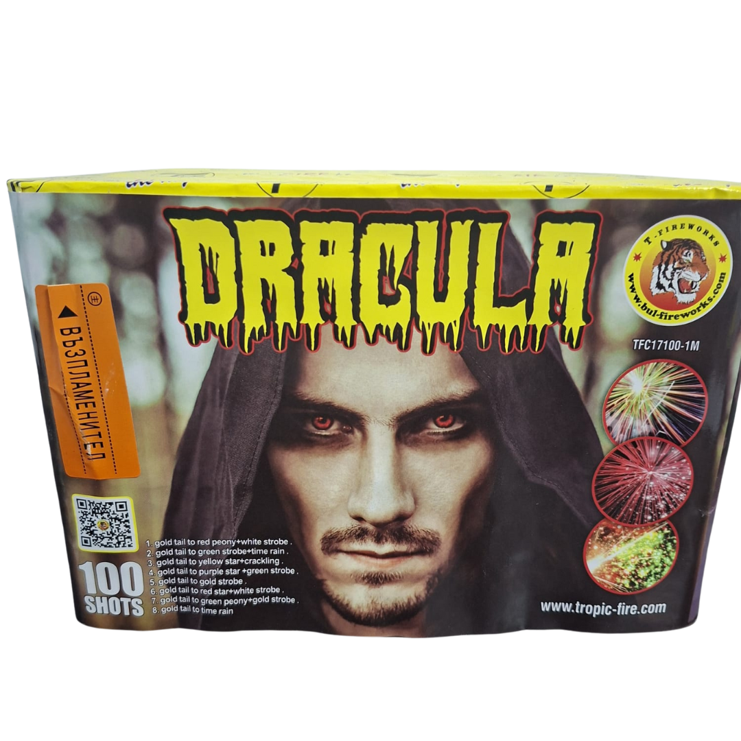 Baterie de artificii Dracula, 100 focuri, calibru 20